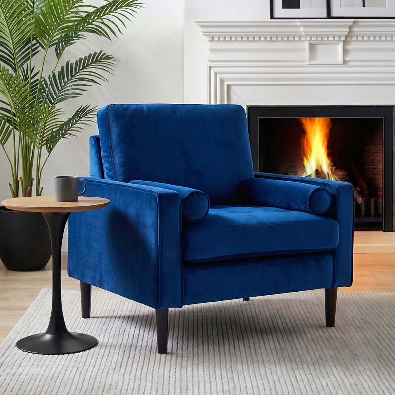 Mid-Century Single Armchair, Blue