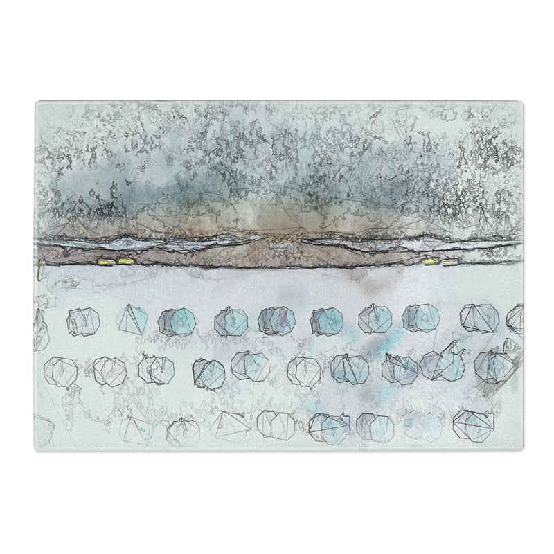 Tempered Glass Beach in Lake Tahoe Sketch Chopping Board, 28.5 cm x 39 cm
