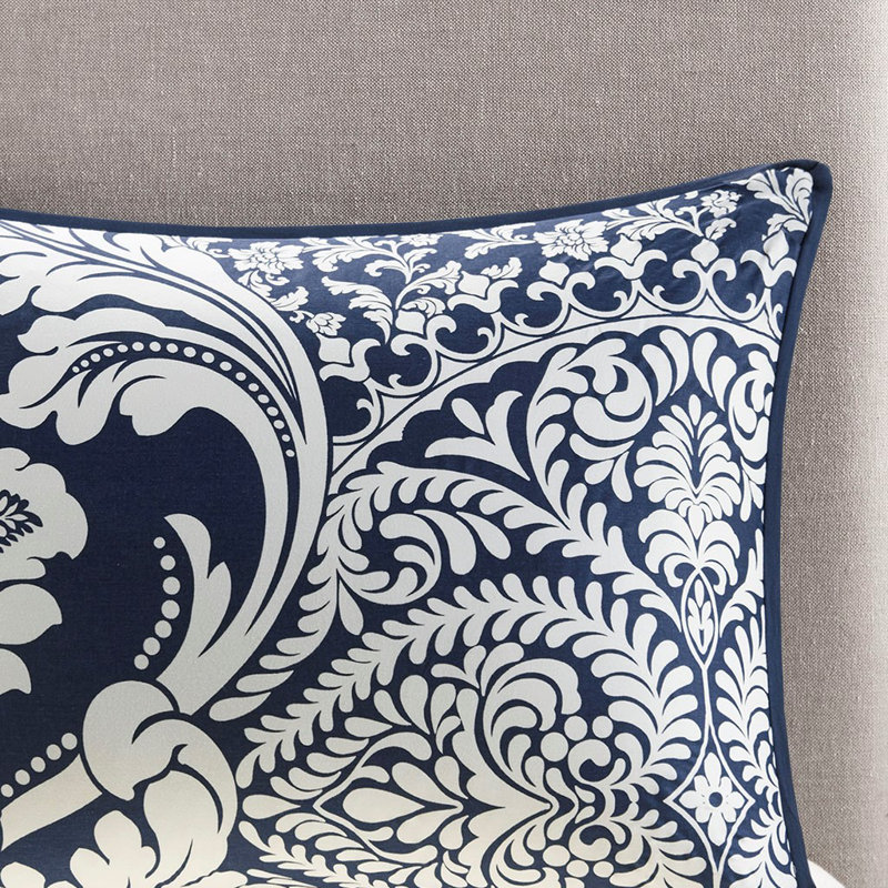 Ensemble de housse de couette réversible à motif floral imprimé 6 pièces avec oreiller décoratif