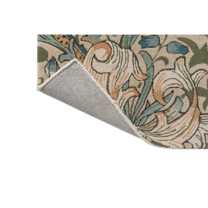 Hand Tufted Wool Floral Area Rug in Mineral, Rectangle 8'2" x 11'6"