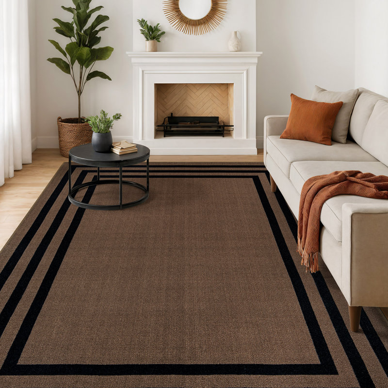 Tapis d'intérieur tissé à la machine Bolk, 5'x7', Brown