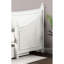 Lit de jour simple blanc dans un style transitionnel, détails de moulures, conception d'affiche avec fleurons, structure en bois massif, installation pour matelas pour les petits espaces et bois d'ingénierie,