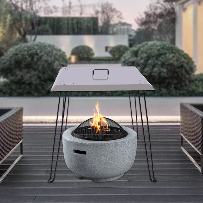 Ivyann 24'' Stainless Steel Fire Pit, 24.01" H x 24.01" W x 24.01" D