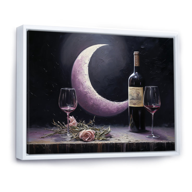 Sommeliers solitude sur toile, H 24 po x l 32 po x P 1 po, Cadre flottant blanc