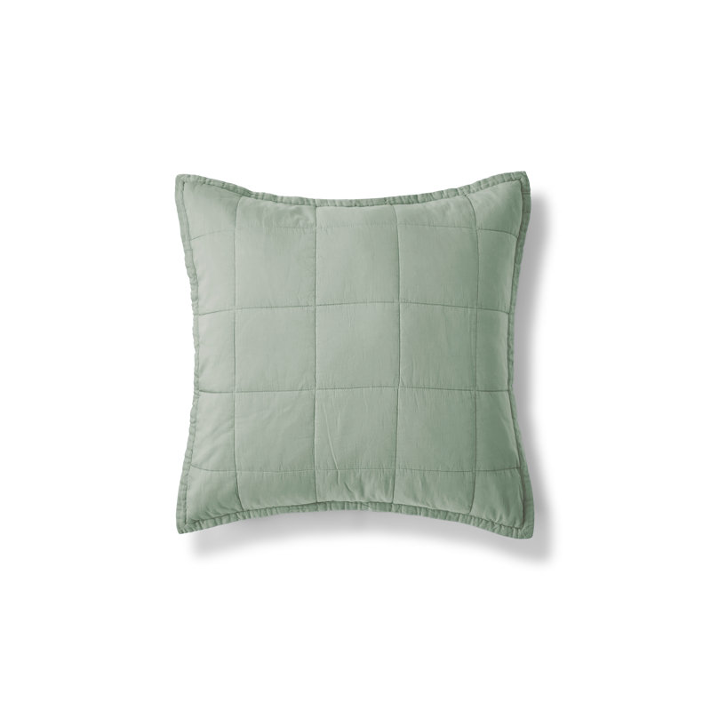 Laundered Cotton Cotton Pillow Sham, Sage