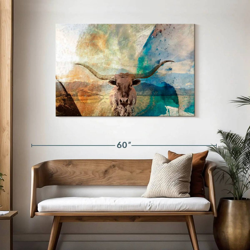 Brampt Abstract Longhorn, 30" H x 45" W