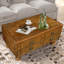 Ensemble de table basse de salon rectangulaire, ensemble de table de salon en bois massif 3 pièces, 1 table basse et 2 tables de bout, ensemble de table basse en bois avec pieds décoratifs à rivets-536506442