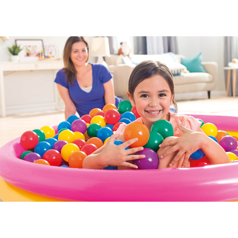 Intex 100-Pack Large Plastic Multi-Colored Fun Ballz For Ball Pits, 3.12" H x 3.12" W x 3.12" D