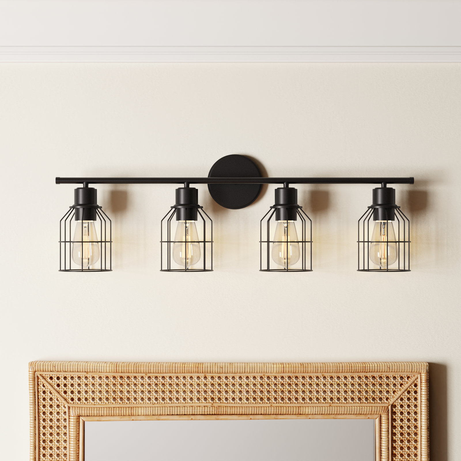 Romeo 4 Light Dimmable Vanity Light, Oil Rubbed Bronze