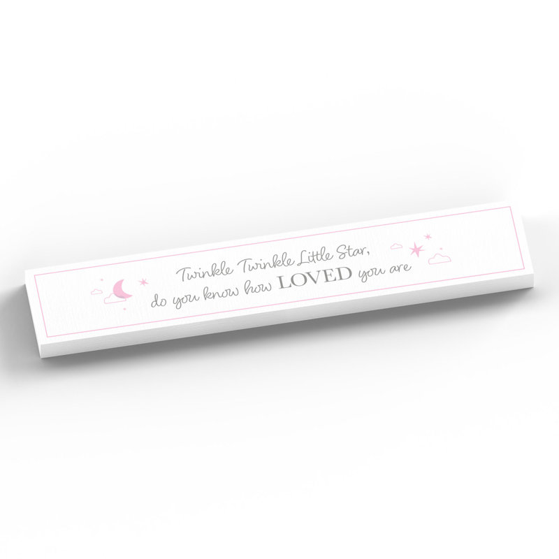 Alicia Text & Numbers Letter Block, White/Pink