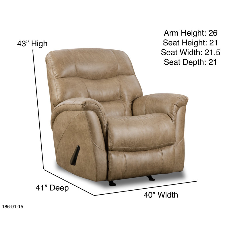 Arvella Upholstered Polyester Recliner, Brown Faux Leather