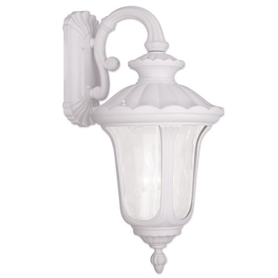 3-Light Outdoor Wall Lantern Pendant with Clear Water Glass Shade