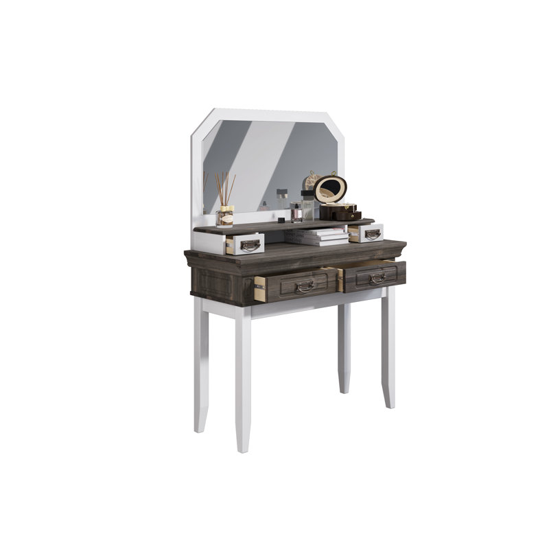 Lilliana Dressing Table with Mirror, Gray