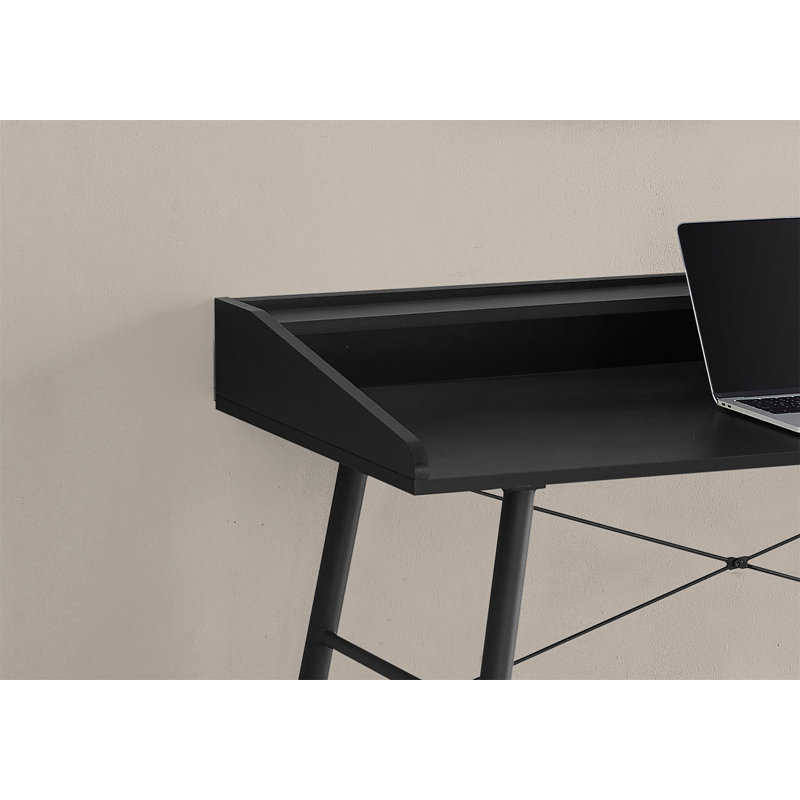 Computer Desk, Home Office, Laptop, Storage Shelves, 48"L, Work, Metal, Black