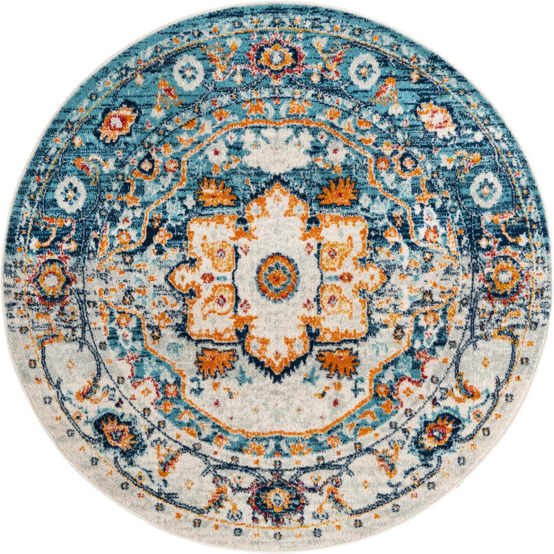 Hageman Oriental Indoor Rug, Round 5'3"
