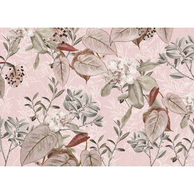 Panneau mural 7 panneaux Lutton Blush Branches L 8,2 pi x l 137,8 po
