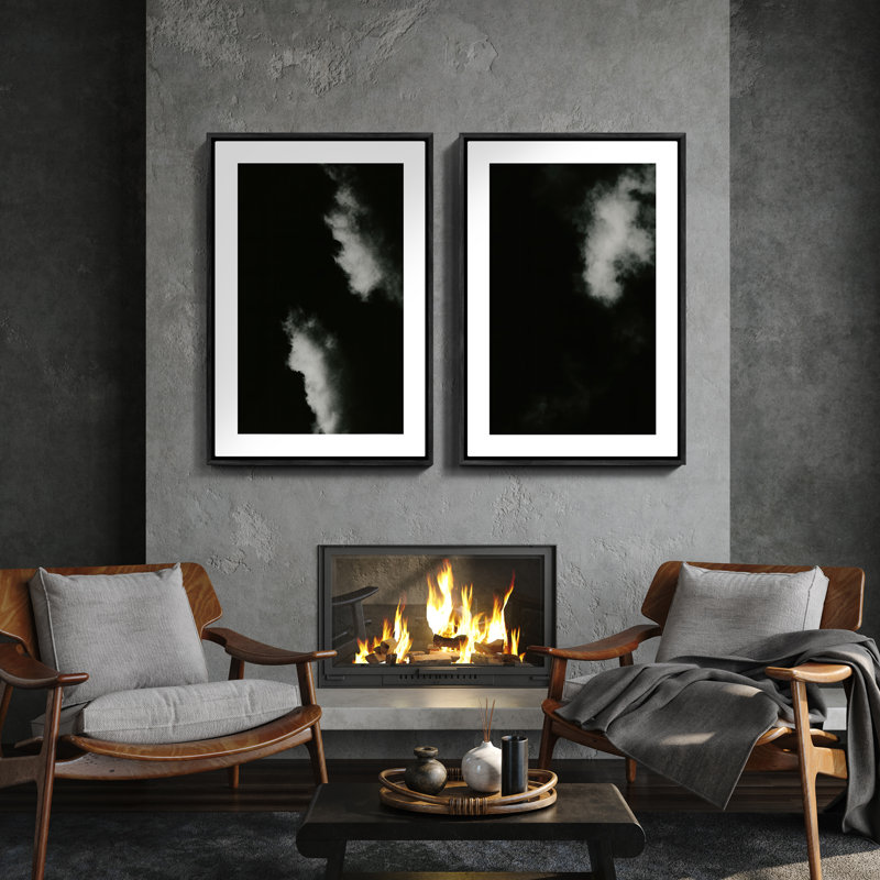 Art mural encadré, rétro, antique, classique pour chambre à coucher - 24 po x 36 po x 2 panneaux, H 36 po x l 24 po, Noir