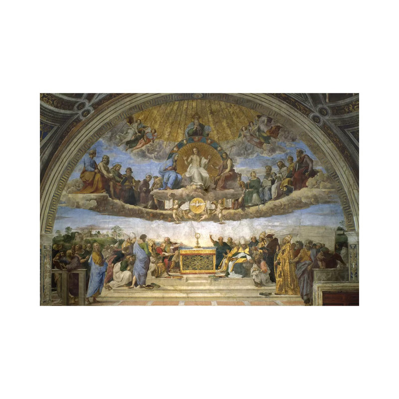 La querelle du Saint Sacrement, de la Stanza della Segnatura, 1509-10 - Giclée sur toile tendue avec châssis