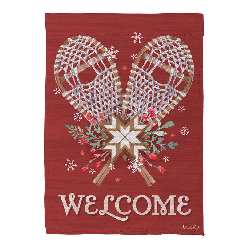Drapeau de maison en suède floral
