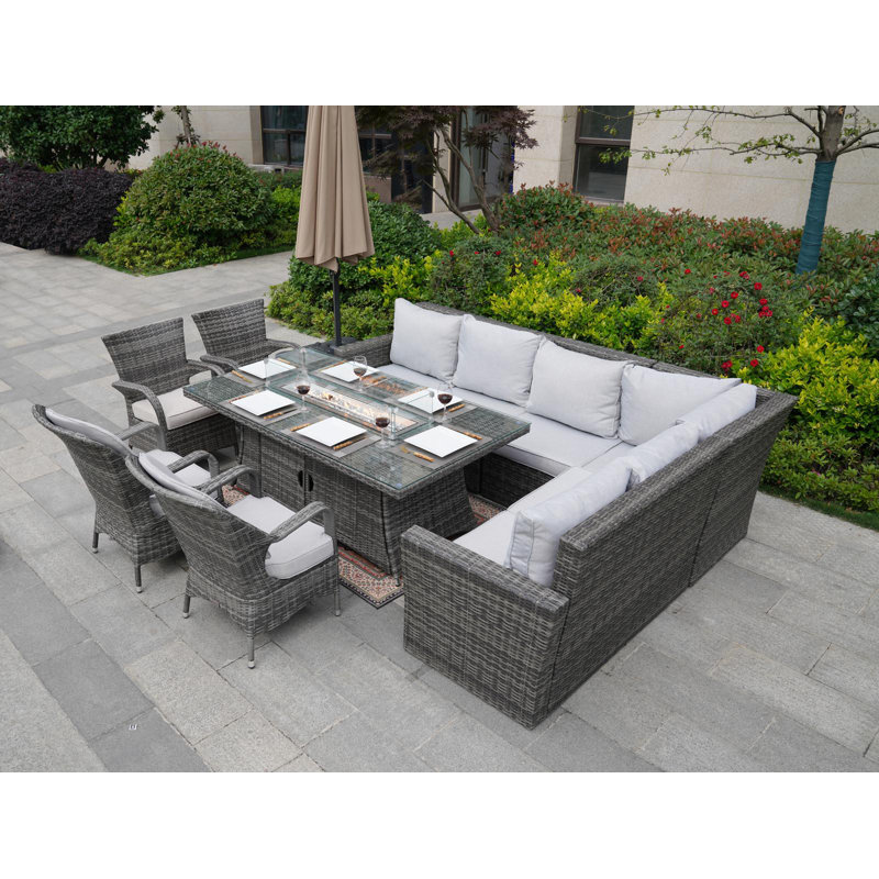 Aerolyn 10 - Person Patio Conversation Set with Cushions