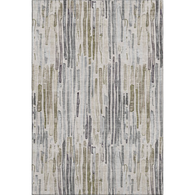 Premium Machine Washable Mehara AMF1684 Stripes Rug