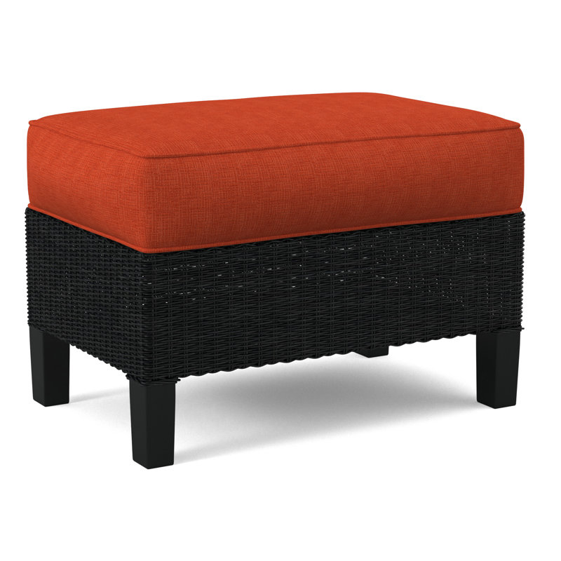 Gibraltar Ottoman, Black, White Performance Fabric; 0851-94