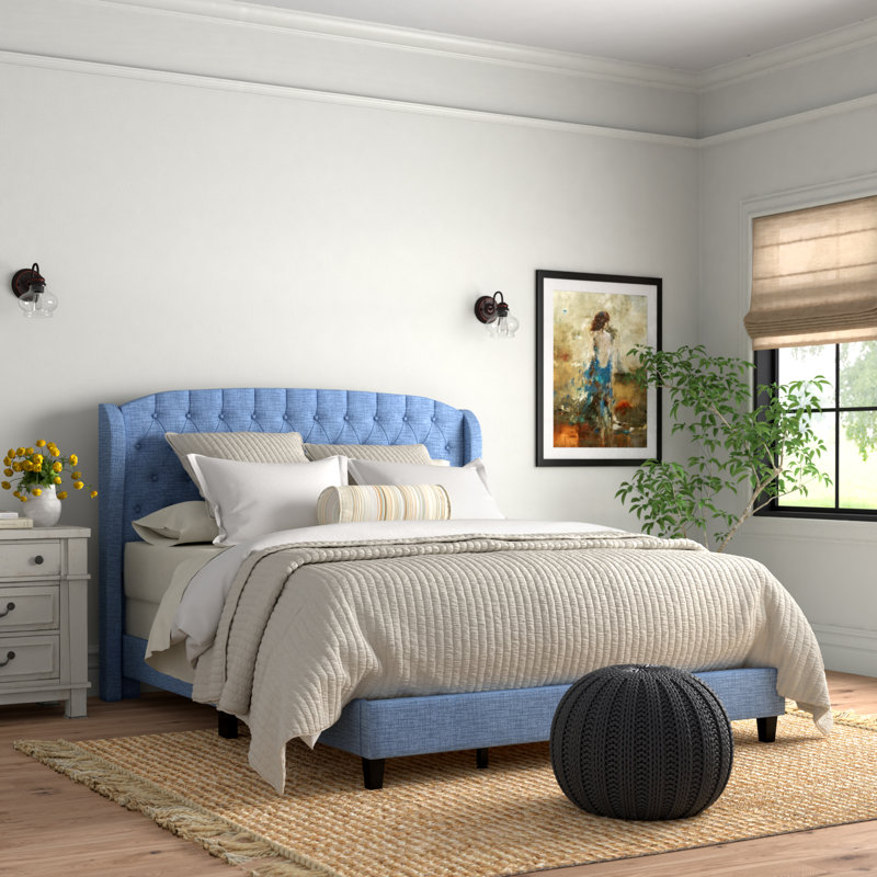 McMenamins Upholstered Platform Bed, Full, Slate