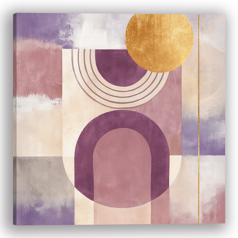 "Toile géométrique dorée", art mural abstrait, H 20 po x l 20 po