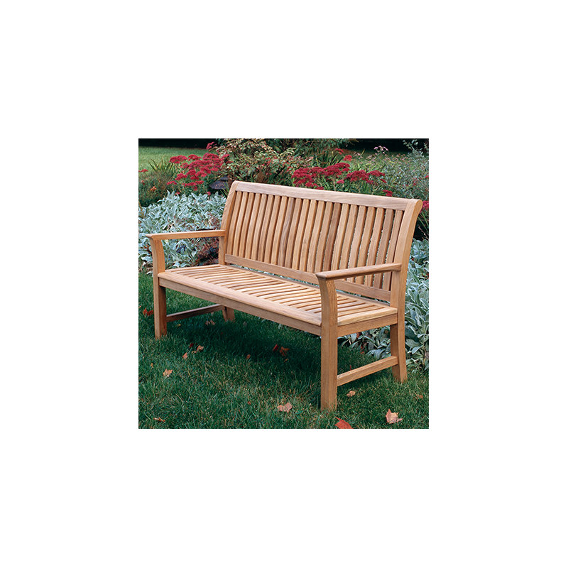 Chelsea Outdoor Teak Bench, Canvas Navy Sunbrella® Canvas