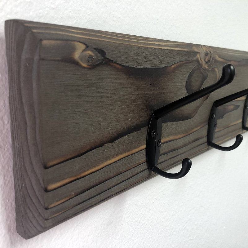Braham Solid Wood Wall 12 - Hook Wall Mounted Coat Rack, Classic Grey