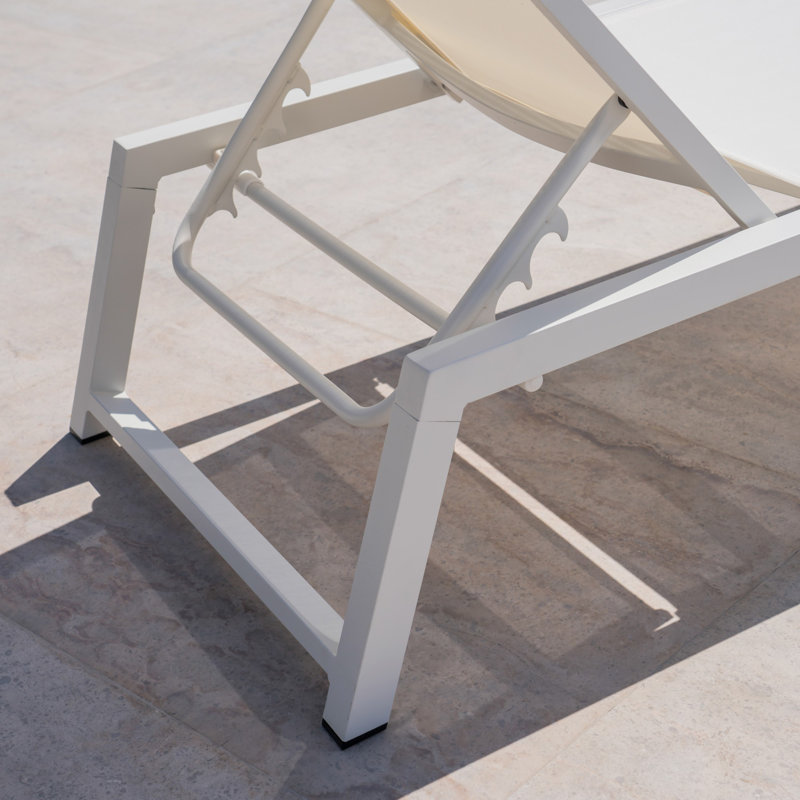 Chaise longue inclinable Petrie, Blanc