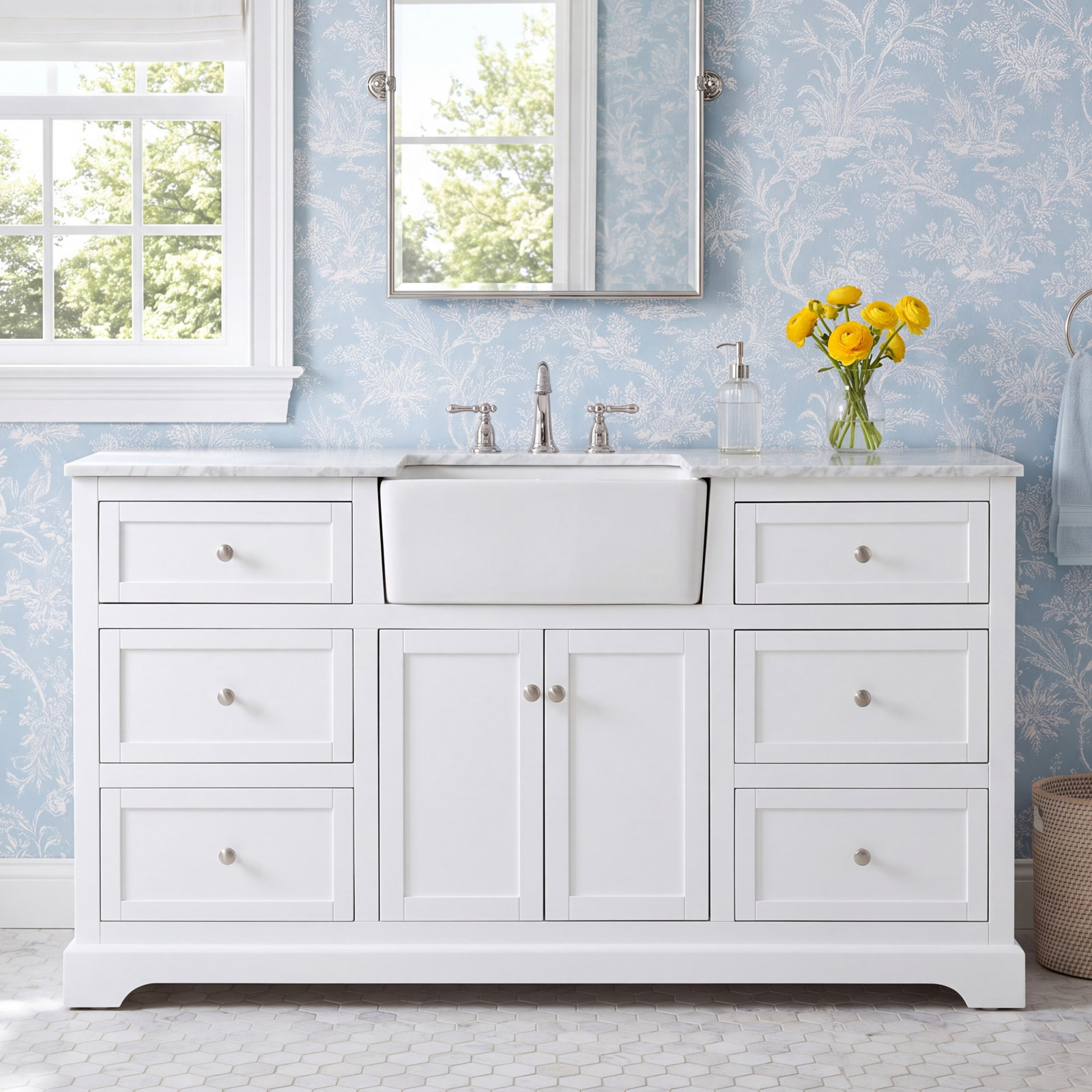 Pardue 60 " Single Bathroom Vanity, White