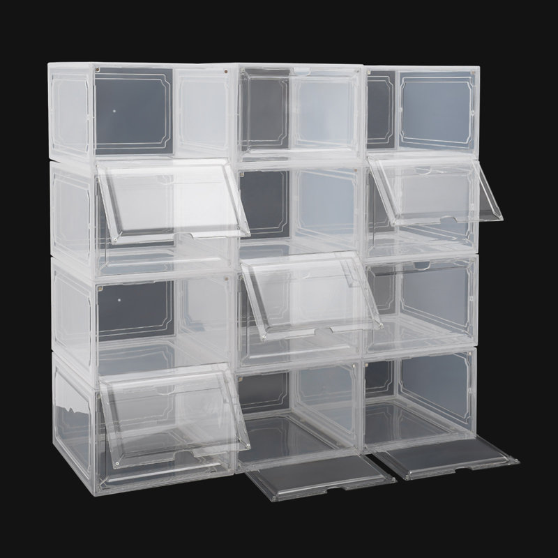 Boîtes de rangement de chaussures transparentes empilables