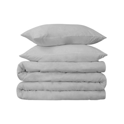 Edmont Certified Egyptian Cotton 530 Thread Count Solid Duvet Cover Set with Pillow Shams