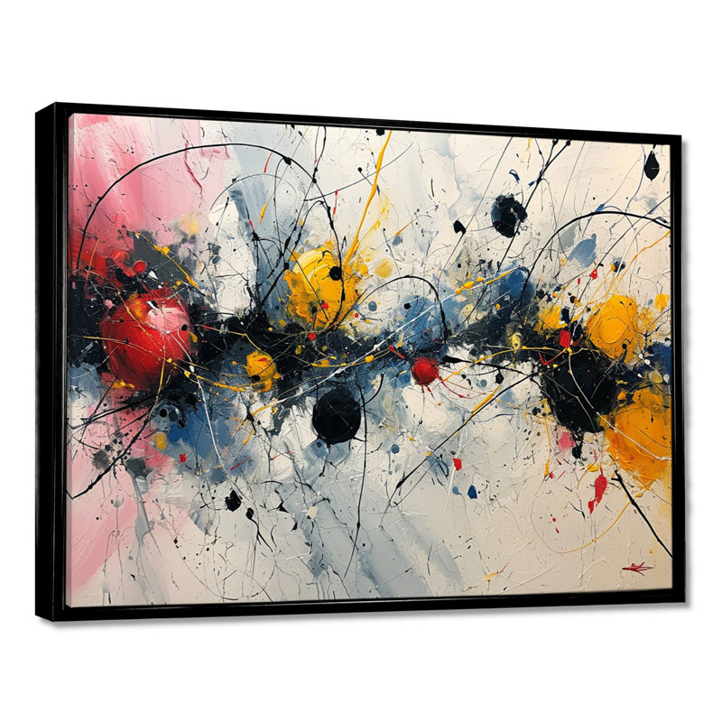 Abstrait, vagues abstraites, peinture, formes modernes abstraites, art mural, Toile avec cadre flottant noir