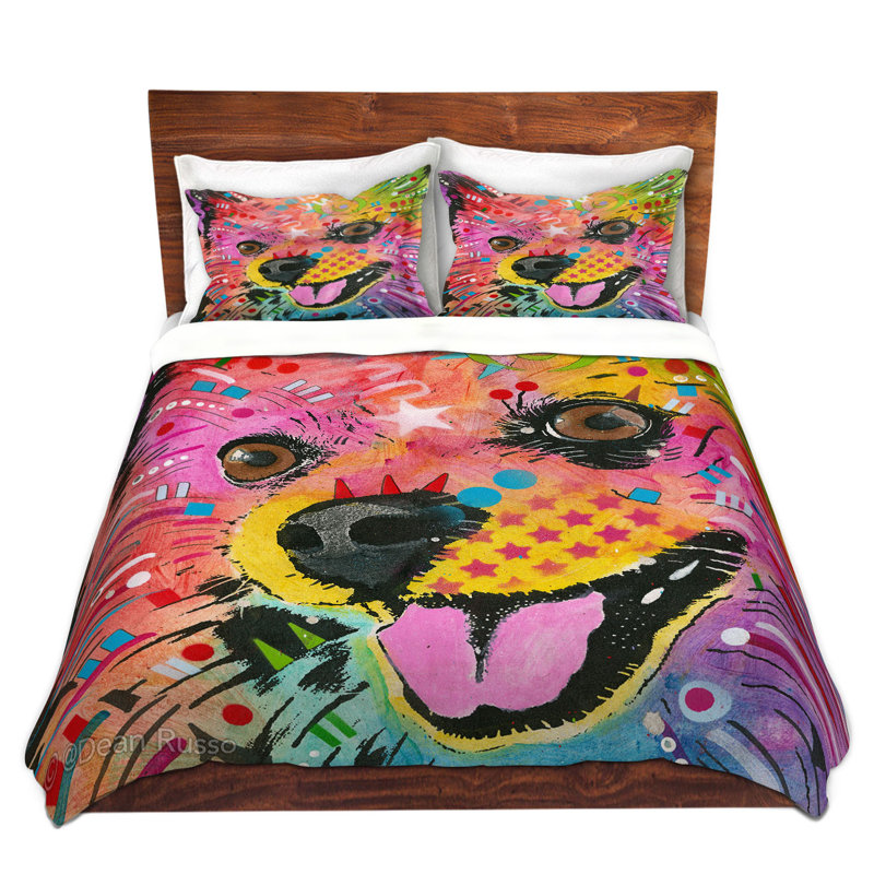 Ensemble de housse de couette en microfibre DiaNoche par Dean Russo - American Eskimo Dog 15