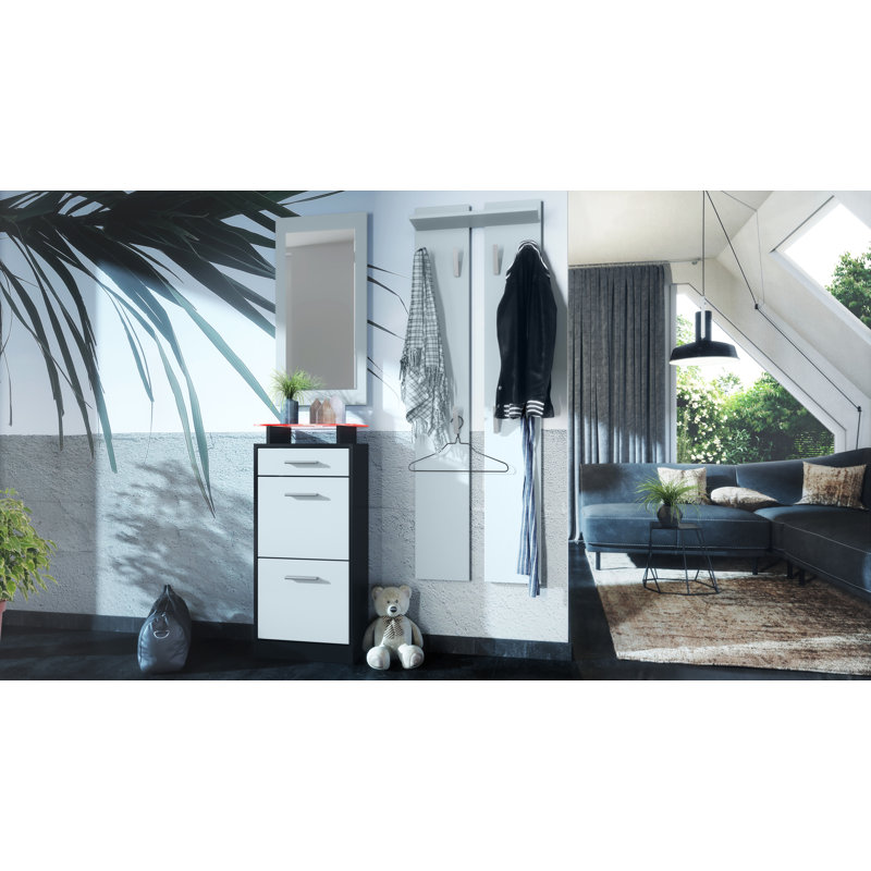 Mcclinton V2 Mini Hallway Set, White (matt)/Black (matt), Yes