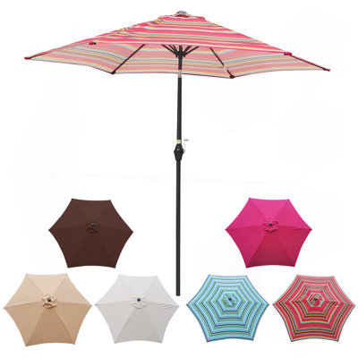 Parasol 9 pi avec rayures rouges