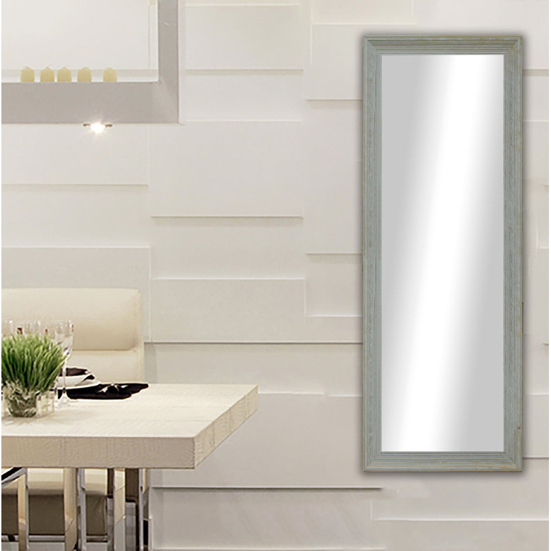 Carlea Wood Flat Mirror, Gray, 59" H x 20" W