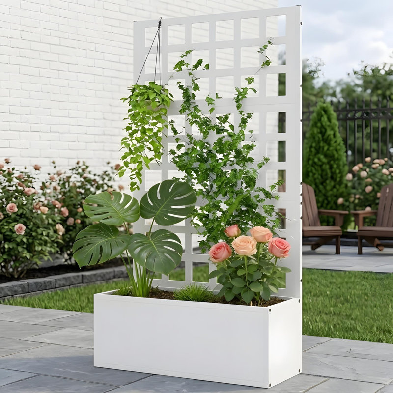 Élégant support à fleurs, Blanc