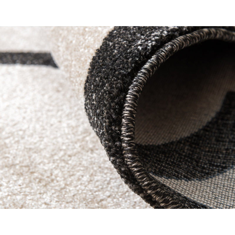 Tapis géométrique beige Molly, Tapis de couloir 2 pi 7 po x 10 pi