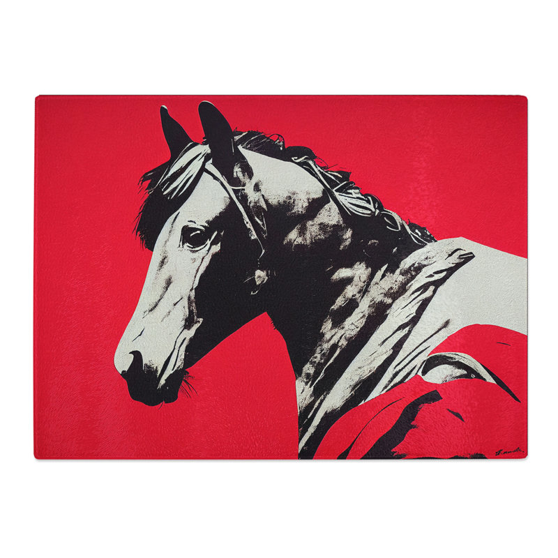 Illuminated Horse  Glass Chopping Board