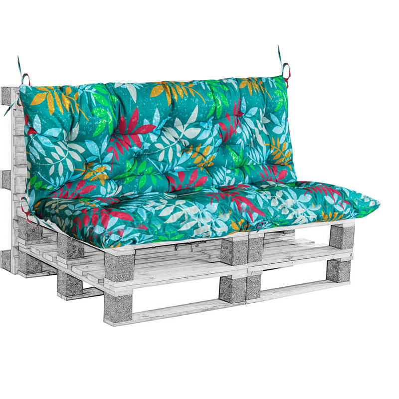 2-3 Seat Swing Replacement Cushion, Outdoor Bench Cushions With Backrest Thicken 4", 40" W x 20" D, Green Print