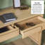 Bureau moderne à cascade courbé avec tiroirs - Bureau à domicile et espace de vie de style transitionnel