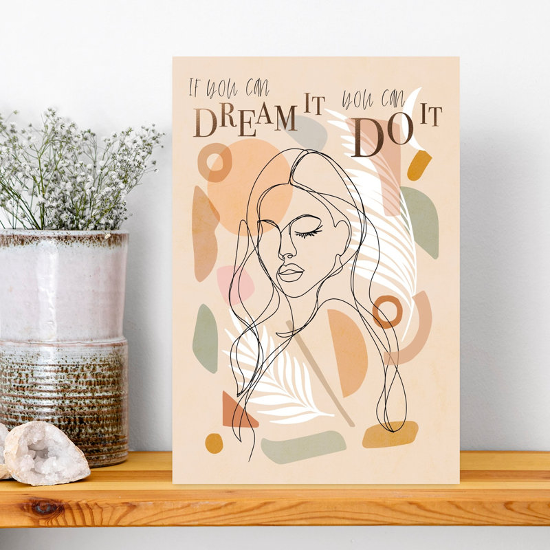 Dream Do Boho Portrait Abstrait Paysage Moderne Nature Art Mural Impression, 18" H x 12" W