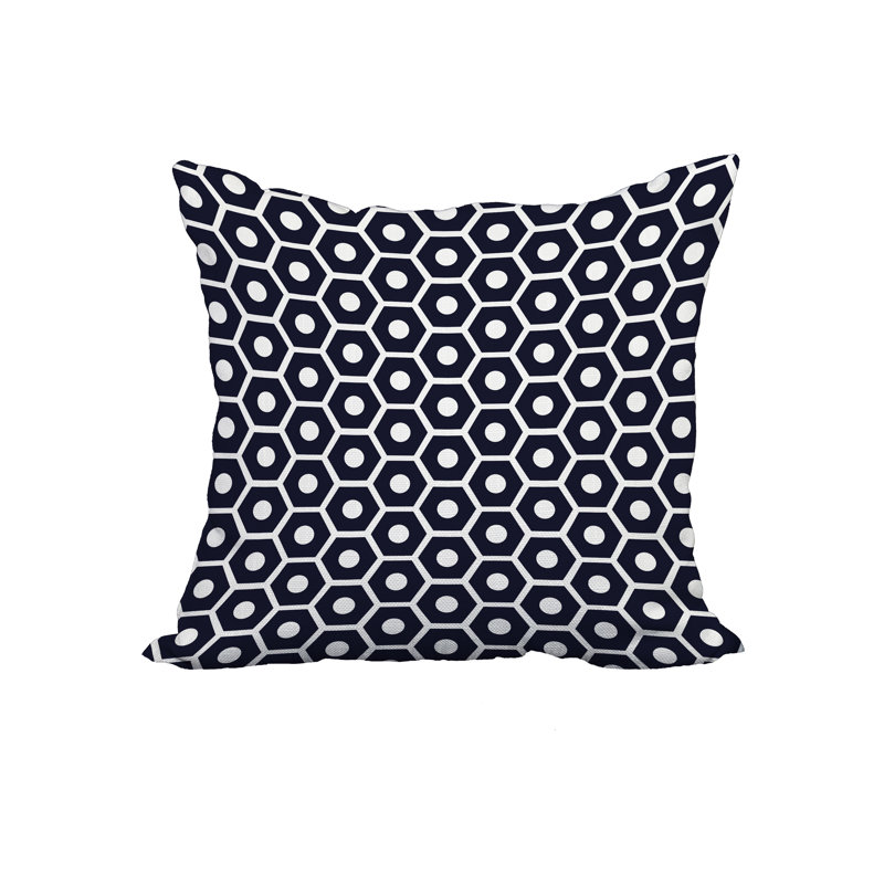 Navy Blue Geometric Reversible Kids Throw Pillow 20"x20"