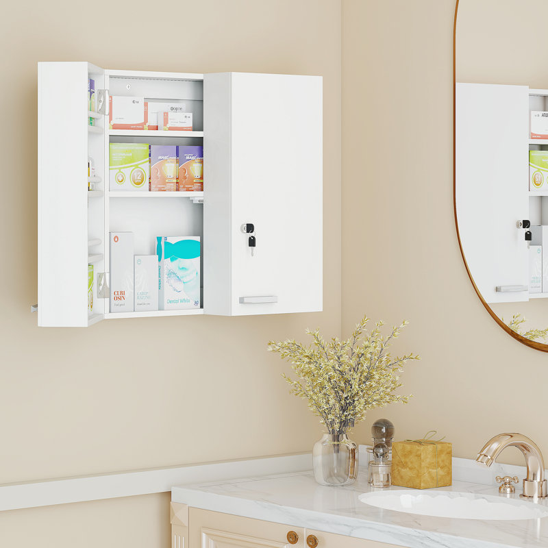 Armoire à pharmacie murale avec portes doubles pour la cuisine et la salle de bain
