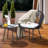 Kulp 3-Piece Patio Bistro Set, Outdoor Conversation Chair Set Balcony with Tempered Glass Coffee Table and Light Gray Cushions, Water-Resistant Woven Rope for Poolside-1947730684