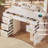 Large Size Makeup Vanity With Lights, Built-in Outlet, 7 Drawers-1953177518