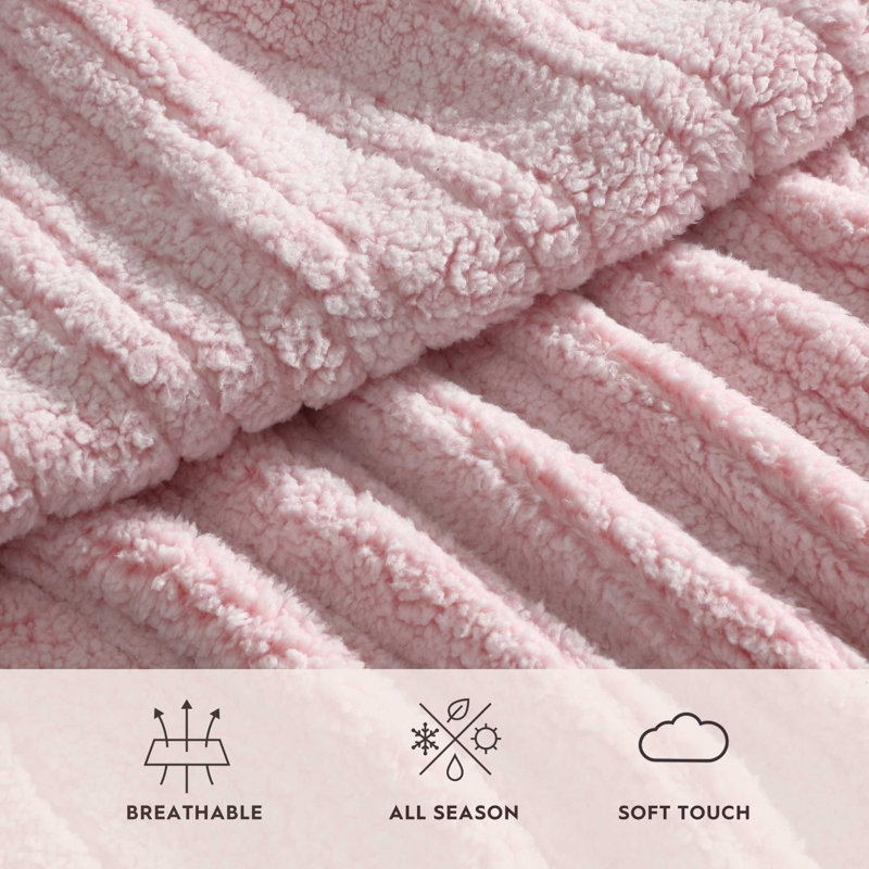 Couverture chauffante réversible Laura Ashley Clarabelle, Lit simple, Rose